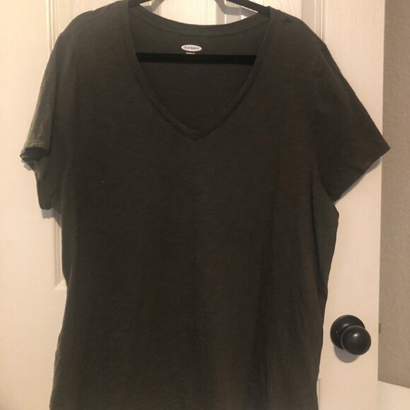 Old Navy Everywhere olive green basic v neck tee size Tall XXL - Picture 1 of 5
